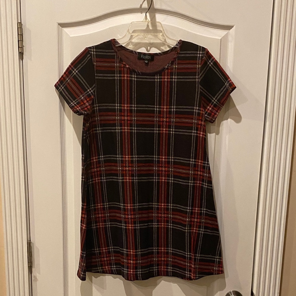 Plaid Short Sleeve Tunic